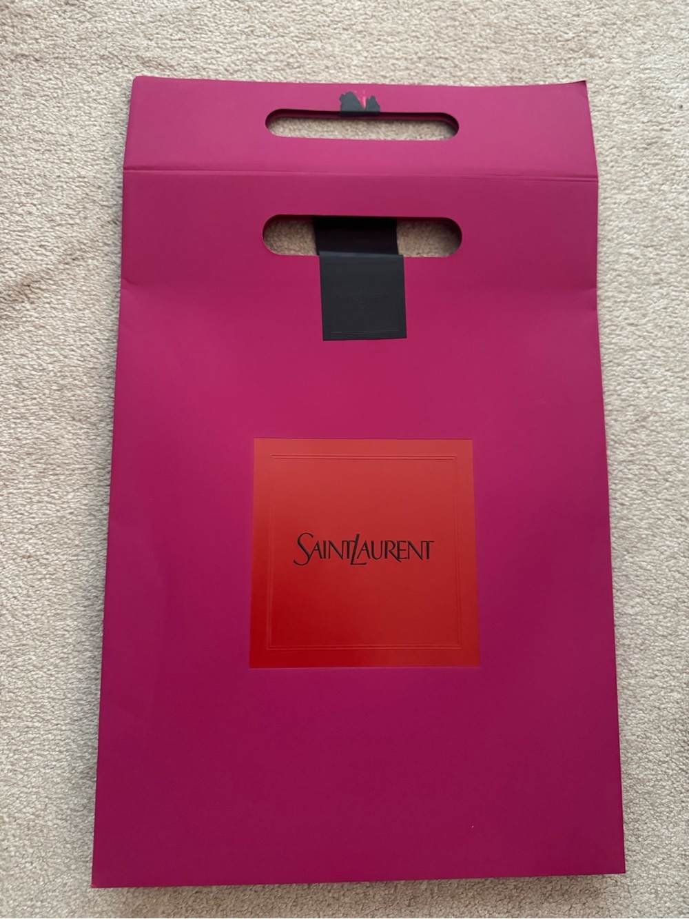 Saint Laurent Women's Tote Gift Bag in Magenta with Red Accent
